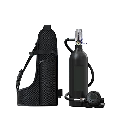 ZHELLY Tauchausrüstung, Tauchausrüstung Atem Unterwasser Tragbare Sauerstoffflasche Mini Tauchflasche Schnorchelset (Color : Noir, Size : A) von ZHELLY