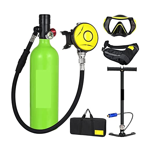 ZHELLY Tauchausrüstung, Tauchausrüstung Tragbares Atemschutzgerät Mit 1 Liter Fassungsvermögen (Color : Green, Size : 1L) von ZHELLY