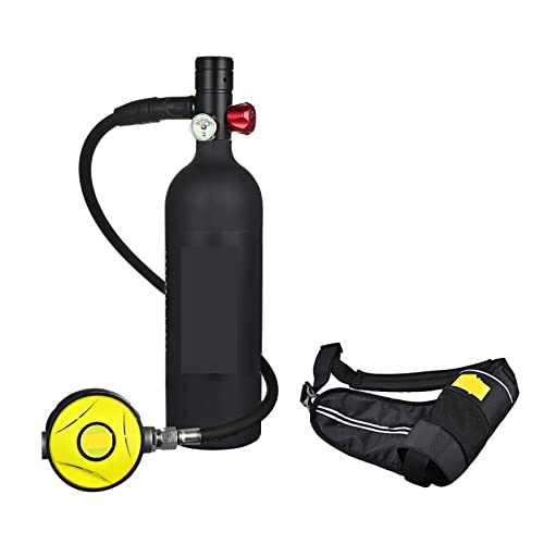 ZHELLY Tauchausrüstung, Tragbare Sauerstoffflasche for Tauchen Mit 1 L Fassungsvermögen (Color : Noir, Size : 1L) von ZHELLY