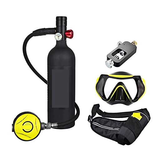 ZHELLY Tauchausrüstung, Tragbare Sauerstoffflasche for Tauchen Mit 1 L Fassungsvermögen (Color : Noir, Size : 1L) von ZHELLY