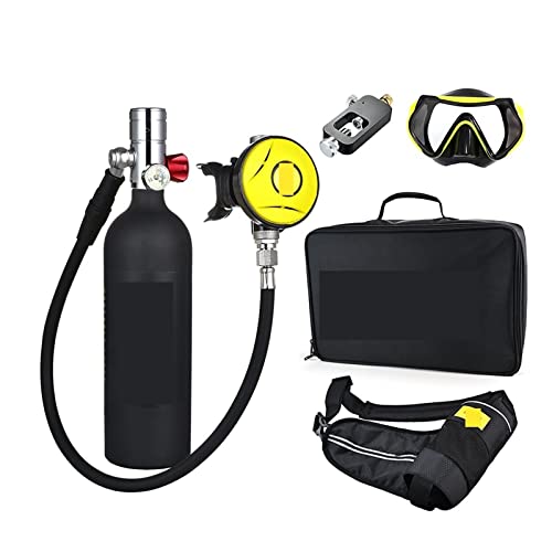 ZHELLY Tauchausrüstung, Tragbare Sauerstoffflasche for Tauchen Mit 1 L Fassungsvermögen (Color : Silverhead in Black Bottle, Size : 1L) von ZHELLY