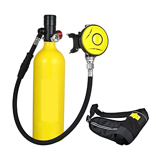 ZHELLY Tauchausrüstung, Tragbare Sauerstoffflasche for Tauchen Mit 1 L Fassungsvermögen (Color : Yellow, Size : 1L) von ZHELLY