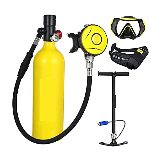 ZHELLY Tauchausrüstung, Tragbare Sauerstoffflasche for Tauchen Mit 1 L Fassungsvermögen (Color : Yellow, Size : 1L) von ZHELLY