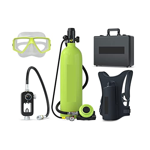 ZHELLY Tauchausrüstung, Tragbare Tauchflasche 2L Unterwasser-Tieftauch-Schwimmgurt Rettungstauch-Atemschutzgerät (Color : Green, Size : 2XL) von ZHELLY