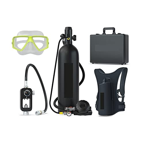 ZHELLY Tauchausrüstung, Tragbare Tauchflasche 2L Unterwasser-Tieftauch-Schwimmgurt Rettungstauch-Atemschutzgerät (Color : Noir, Size : 2XL) von ZHELLY