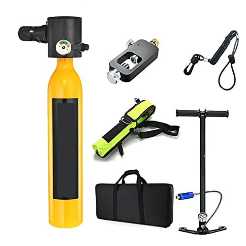 ZHELLY Tauchausrüstung, Tragbare Unterwasser-Notfall-Ersatzgasflaschen, Ausgestattet Mit Einem Kompletten Satz Atemschutzmasken (Color : Yellow Package D, Size : XL) von ZHELLY