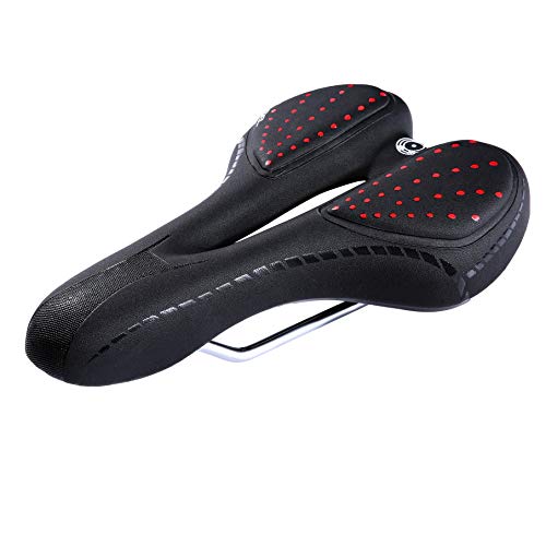 ZHIQIU Bequemer Fahrradsattel für Mountainbike, Beruf, Rennrad, MTB, Fahrradsattel, Outdoor- oder Indoor-Fahrradkissen, Rot von ZHIQIU