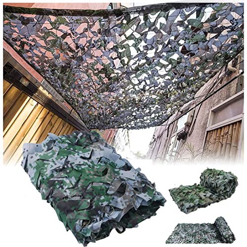 ZHJSHOU Tarnnetz Camouflage Netz,Sichtschutz Netz,Camo Net ​Camping,Militär Tarnnetz Dschungel Deko Sonnenschutz Outdoor für Garten Freizeit Camping Party Bars Jagd,Wald,3X8m/9.84x26.25ft von ZHJSHOU
