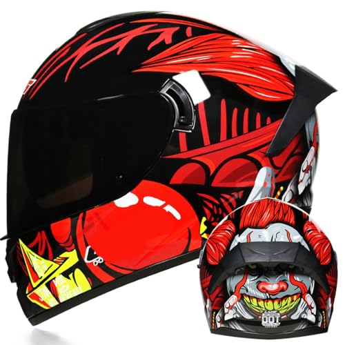 Integralhelm Motorrad Modulare Motorradhelme Für Unisex Erwachsene Streetbike Cruiser Roll Mit Doppelvisier Sonnenblende ECE Crashhelm C,M57~58CM von ZHMQQDL