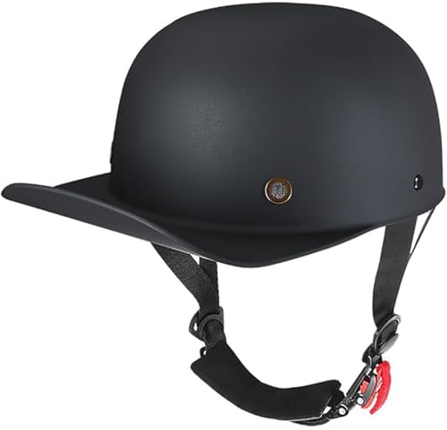 Motorrad Halbhelme Jethelm Halbschalenhelm Mit ECE Vintage Baseballkappe Motorradhelm Cruiser Chopper Rollerhelm Moped Roller Offener Helm Für Erwachsene Damen Herren B,L 59~60CM von ZHMQQDL