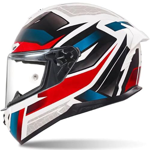 Motorradhelm Integralhelme Für Erwachsene Integralhelm Mopedhelm 190° Sichtfeld Racing-Style Mit Aerodynamischem Spoiler ECE-Zertifiziertes Kratzfestes Visier B,M54~55CM von ZHMQQDL