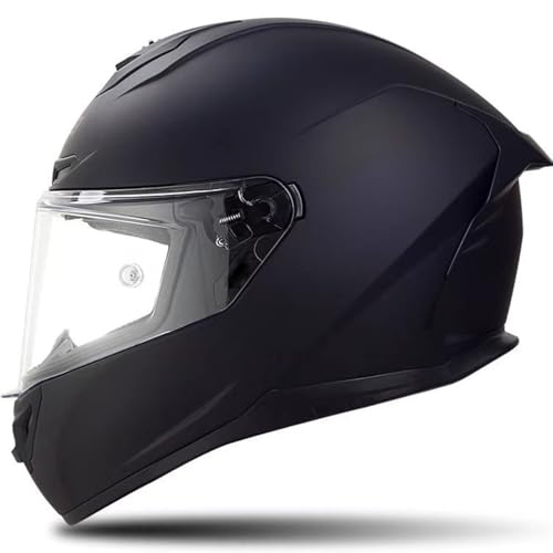 Motorradhelm Integralhelme Für Erwachsene Integralhelm Mopedhelm 190° Sichtfeld Racing-Style Mit Aerodynamischem Spoiler ECE-Zertifiziertes Kratzfestes Visier D1,3XL60~61CM von ZHMQQDL
