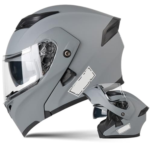 Motorradhelm Motorrad-Klapphelm Modularhelm Mit Doppelvisier Integralhelm ECE-Zertifiziert Für Erwachsene Damen Herren Integrierter Helm Roller Moped Street Racing Crashhelm B,M55~57CM von ZHMQQDL