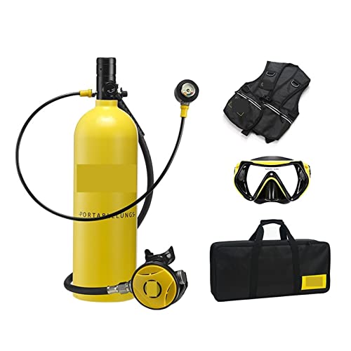 ZHNRJW Tauchflasche 2L Tauch-Schnorchelausrüstung Atemschlauch Sanfter atmen (Farbe: Schwarzkopf in gelber Flasche, Größe: 2XL) von ZHNRJW