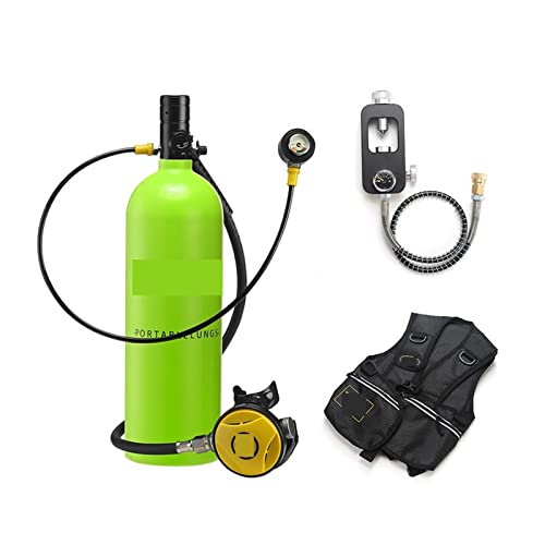 ZHNRJW Tauchflasche 2L Tauch-Schnorchelausrüstung Restdruckmessgerät Atmen Sie sanfter (Farbe: Grün, Größe: 2XL) von ZHNRJW