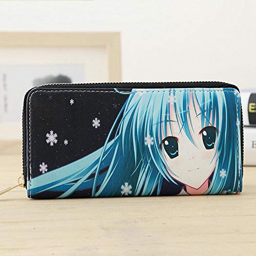 ZHOUBIN Geldbörse Anime Hatsune Miku Farbe Langer Reißverschluss pu Manga brieftasch münzfach Kreditkarte ausweis kartenhüllen Geldtasche Wallet Brieftasche portmonee von ZHOUBIN