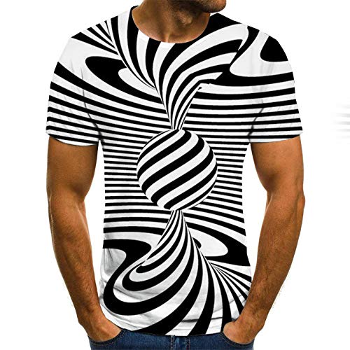 ZHRDRJB 3D T-Shirts,Lustige Zebra Streifen 3D Gedruckt Männer T Shirt Casual Kurzarm O-Ausschnitt Mode 3D T Shirt Männer Frau Lose Tops Mode Plus Größe Paar Kleidung, Xs von ZHRDRJB