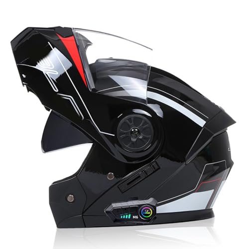 Klapphelm Mit Bluetooth, ECE Genehmigt Motorradhelm Integrierter Bluetooth-Helm Motorrad Full Face Helm Rollerhelm Anti-Fog-Doppelspiegel Sturzhelm Unisex von ZHTBATE