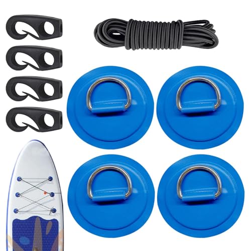 ZHUMCCY Kayak Deck Ausrüstungsset,Kajak Spannleinen-Set Mit Leine | Befestigungszubehör Klebepatch 2.5M Seil Für Angeln Camping Bootssport Rafting Paddleboard Kanu von ZHUMCCY