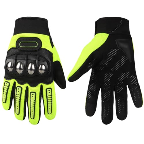 ZHXjdwmWD Reithandschuhe, Motorradhandschuhe, Anti-Rutsch- und Anti-Fall-Handschuhe(grün,L) von ZHXjdwmWD