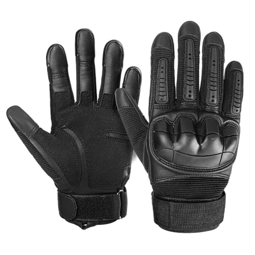 ZHXjdwmWD Taktische Handschuhe, alle Finger Handschuhe, Schutz- und Anti-Rutsch Handschuhe(schwarz,L) von ZHXjdwmWD