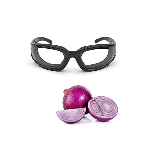 Zwiebelbrille,Küche Zubehör Zwiebel Schutzbrille Brille für Schneiden die Zwiebeln Onion Goggles Anti-würzige Zwiebel Ausschnitt Schutzbrillen Zwiebelbrille Schutzbrille für Frauen Männer Schwarz von ZHjuju