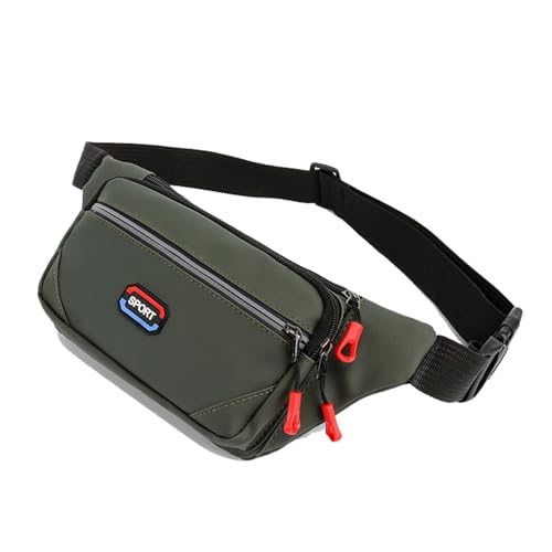 Gürteltasche, Wasserdicht & Verstellbar Brusttasche, Bauchtasche für Outdoor Reisen Wandern Laufgürtel (Color : Green, Size : One Size) von ZILUXI