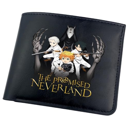 The Promis-ed Neverla-nd Anime Geldbörse, Cartoon Comics Portemonnaie Klein, PU-Leder Geldbörse Brieftasche Wallet, für Männer Geschenke(Color:Black 5) von ZILUXI