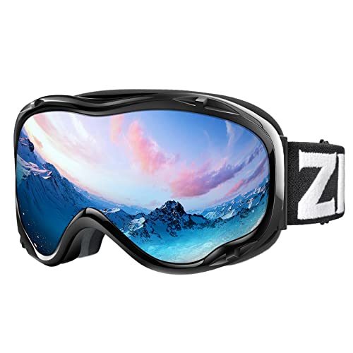 ZIONOR Lagopus Skibrille Verspiegelt Snowboard Brille mit OTG UV-Schutz Anti-Nebel Schneebrille für Herren Damen Jugend von ZIONOR