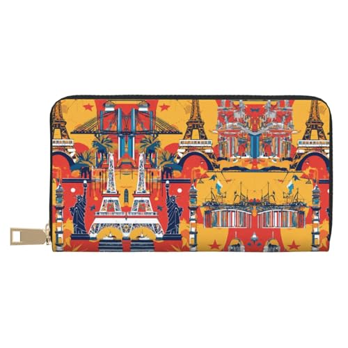 Candy Land Print Außergewöhnlich lange Kunstleder-Reisebrieftasche mit Reißverschluss für Damen, I Love London, Einheitsgröße von ZISHAK