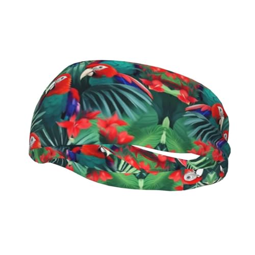 Modisches, sportliches Stirnband mit tropischem Blumendruck für Damen und Herren, perfekt für alle sportlichen Aktivitäten von ZISHAK