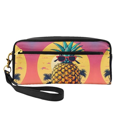 ZISHAK Tragbare Make-up-Tasche "I Love Alpakas", Reisefreundliches Design, vielseitige Mini-Make-up-Tasche, Ananas-Frucht-Sonnenbrille, Sandstrand, Einheitsgröße von ZISHAK