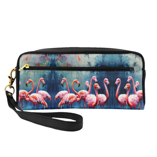 ZISHAK Tragbare Make-up-Tasche mit Quallenmuster, reisefreundliches Design, vielseitige Mini-Make-up-Tasche, Viele Flamingo-Malerei, Einheitsgröße von ZISHAK