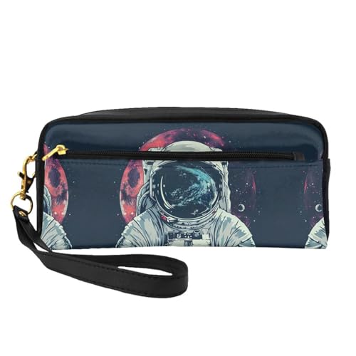 ZISHAK Tragbare Make-up-Tasche mit buntem Rollschuh-Aufdruck, reisefreundliches Design, vielseitige Mini-Make-up-Tasche, Mond-Astronaut, Einheitsgröße von ZISHAK