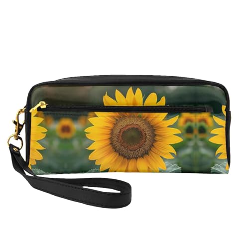 ZISHAK Tragbare Make-up-Tasche mit buntem Rollschuh-Aufdruck, reisefreundliches Design, vielseitige Mini-Make-up-Tasche, Wunderschöne Sonnenblume, Einheitsgröße von ZISHAK