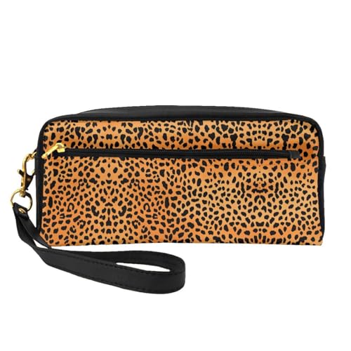 ZISHAK Tragbare Make-up-Tasche mit dunklem Nordlicht-Druck, reisefreundliches Design, vielseitige Mini-Make-up-Tasche, Leoparden-Print, Einheitsgröße von ZISHAK