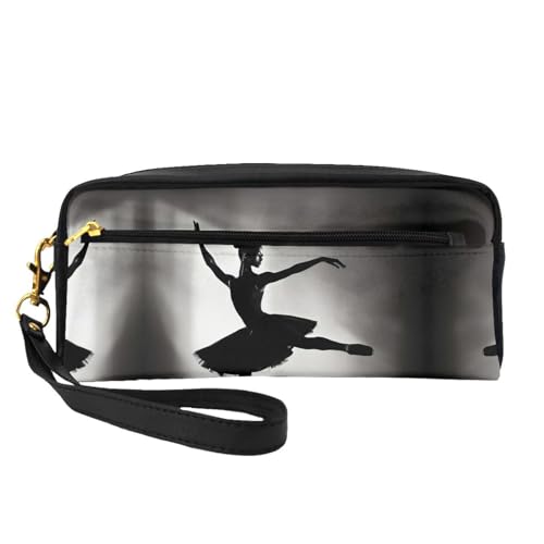 ZISHAK Tragbare Make-up-Tasche mit schwarz-weißem Punktemuster, reisefreundliches Design, vielseitige Mini-Make-up-Tasche, Ballerina-Tanz, Einheitsgröße von ZISHAK