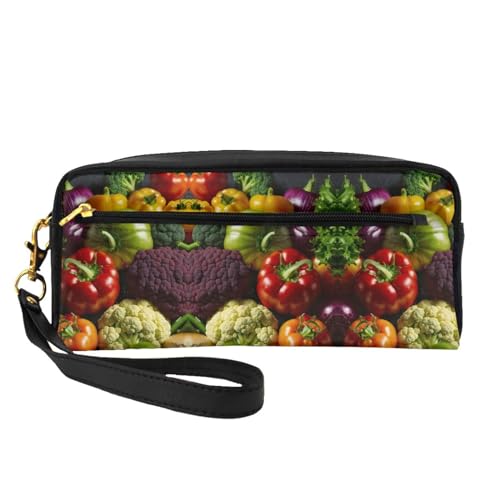 ZISHAK Tragbare Make-up-Tasche mit tropischem Obst-Druck, reisefreundliches Design, vielseitige Mini-Make-up-Tasche, Gemüse und Obst, Einheitsgröße von ZISHAK