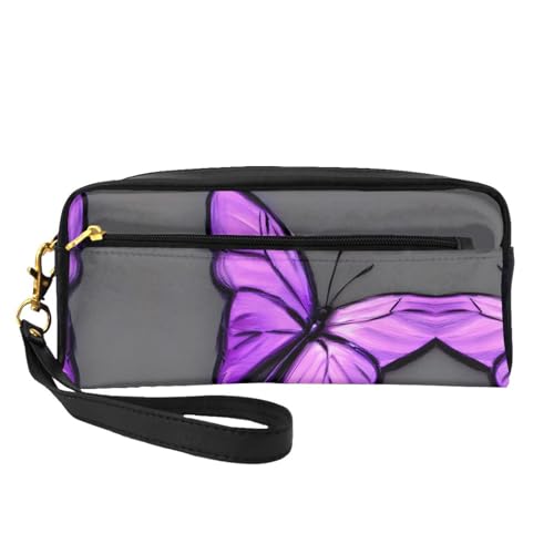 ZISHAK Tragbare Make-up-Tasche mit violetten Schmetterlingen, reisefreundliches Design, vielseitige Mini-Make-up-Tasche, Lila Schmetterlinge, Einheitsgröße von ZISHAK