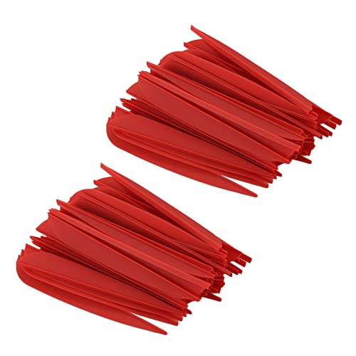 ZIUTPDAX Pfeile Vanes 4 Kunststoff Befiederung Fuer DIY Bogenschiessen Pfeile 100 Pack (Rot) von ZIUTPDAX