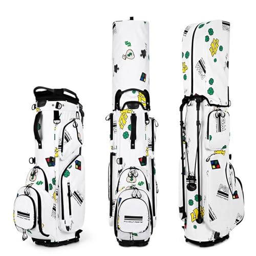 Golf Stand Bag für Herren/Damen, Sunday Golf Bag für Golfplatz & Reisen, Leicht & einfach zu Tragen (Color : White) von ZJ HOME