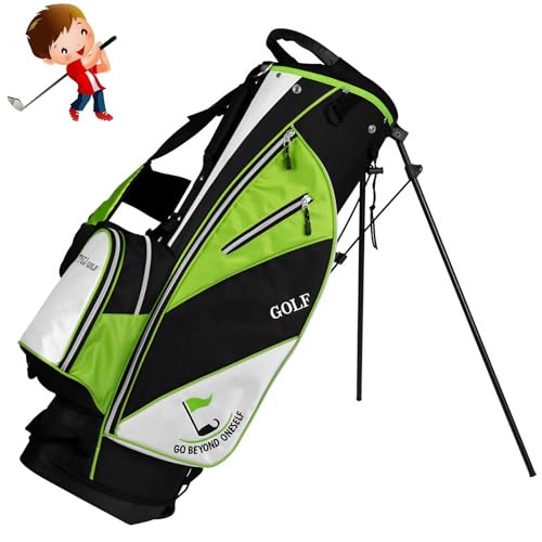 Golf-Standtasche mit 6-Wege-Trennwand, Golfschlägertaschen für Damen und Herren,Leichte Golf-Sonntagstasche (Color : Green) von ZJ HOME