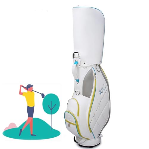 Golftasche für Damen,Tragbare Golfschlägertasche mit 5-Wege-Teiler,Leichte wasserdichte Sonntagstasche (Color : Yellow) von ZJ HOME