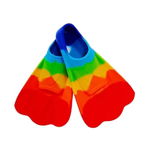 Schwimmflossen Schwimmen mit kurzen Flossen for Erwachsene, Regenbogenfarben, Tauchflossen, Freestyle-Schwimmausrüstung, Schnorcheln ( Color : E278-B , Size : EUR(36-38) ) von ZJCNHY
