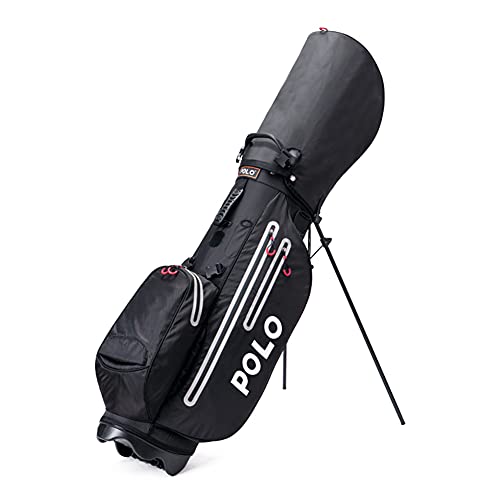 Golf-Standtasche für Herren und Damen, Golf-Cart-Tasche für Erwachsene mit 3-Wege-Trennwand, wasserdichte Golf-Tragetasche mit großem Fassungsvermögen, Doppelgurt, Schwarz von ZJDYDY