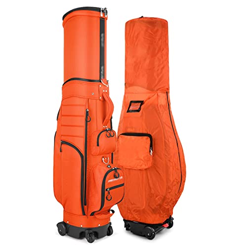 Tragbare Golftasche mit 4 Rädern und Bremse, wasserdichte Nylon-Golfwagentasche, Reise-Golfschläger-Organizer, Reise-Golftaschen für Männer und Frauen von ZJDYDY