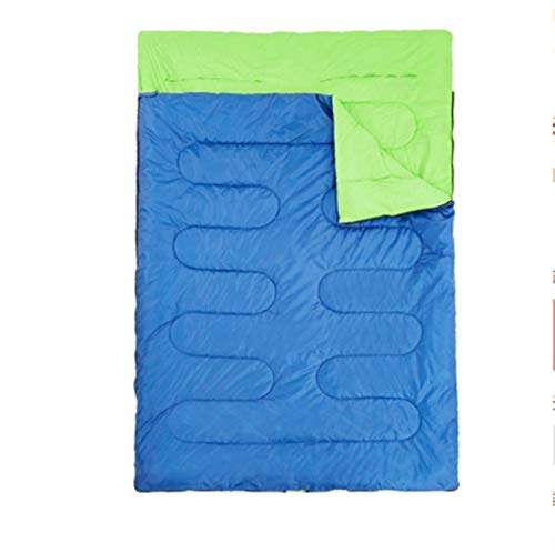 Camping-Schlafsäcke, Outdoor-Doppelschlafsack, spleißbarer Umschlag, Frühling und Herbst, Camping, Wandern, tragbare Baumwollschlafsäcke, 2,2 m x 1,45 m von ZJIEDB