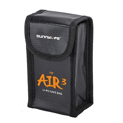 ZJRXM Air 3 Akku Safe Tasche Feuerfest Sicherheit Aufladen Aufbewahrungstasche für DJI Air 3 Drone Battery Zubehör, Explosionsgeschützte Feuerfest Akkutasche für DJI Air 3 (Für 1 Akkus) von ZJRXM