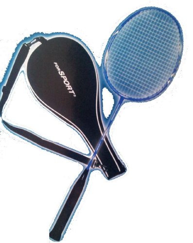 Badminton Schläger Badmintonschläger Graphite Carbon Rahmen inkl. Tasche (Blau) von ZJSJRJ