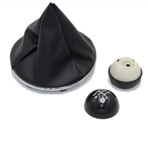 ZKSXSM Für F/iat 500 500C 2007-2018 5-Gang-Schaltknauf Sitck-Kopf Leder glänzend schwarz Kappe ersetzen von ZKSXSM
